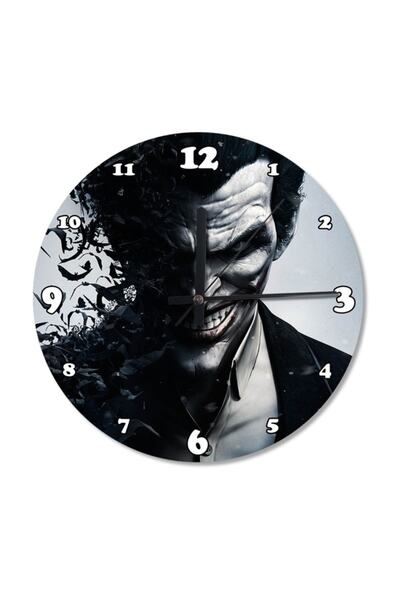 Generic Brand Diameter Black White Joker Wooden Wall Clock 30 cm