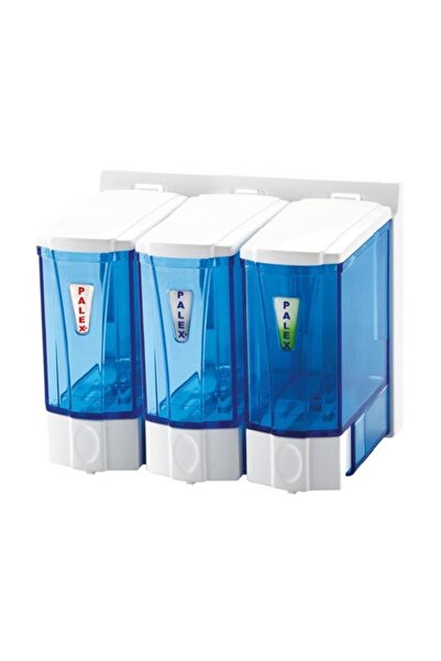 Palex Mini Sıvı Sabun Dispenseri Üçlü 250*3 cc Şeffaf Krom