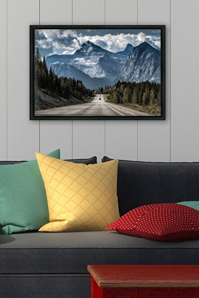 Siyah L Çerçeve Kanvas Tablo 105x145cm