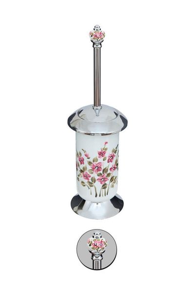 Maya Fantasia Patterned Chrome Toilet Brush Porcelain 100% Brass