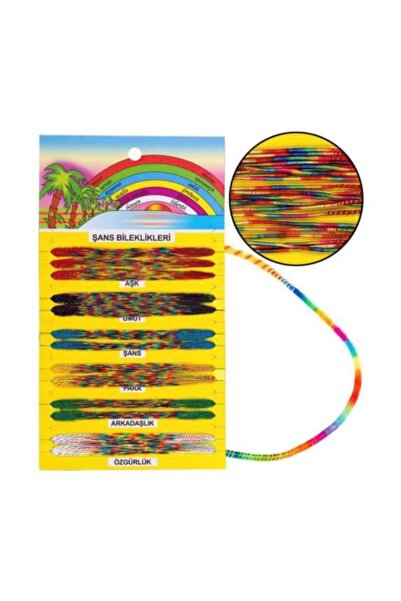 Yeşim Aksesuar Ip Şans Bileklik (30 Adet Karışık Renkler)