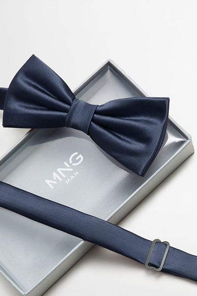 MANGO Man Marineblaue Satin-Fliege für Herren 63190848