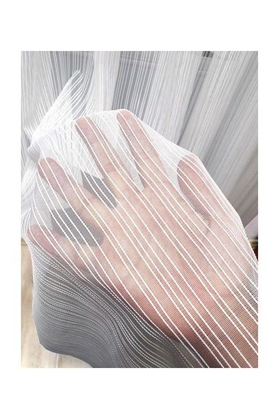 BBB Chain Rope Striped Modern Tulle Curtain 1 E 2.5 Pleated Et3001