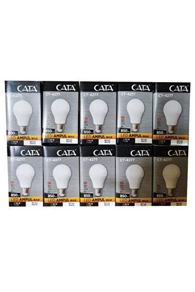 Cata 9W LED AMPUL BEYAZ 850 LÜMEN E27 DUY 10 LU PAKET (6400 K)