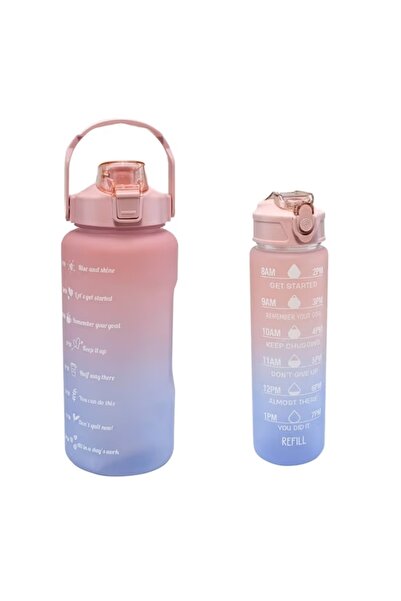 abnturk Matara 2 v 1 Litre 2'Li Suluk Tritan Bpa İçermez Suluk Pembe
