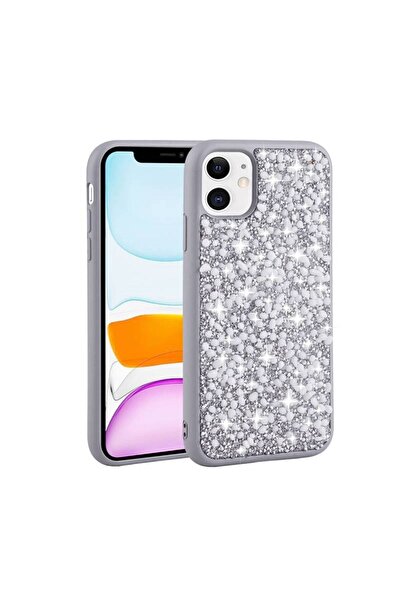 Rivor Apple iPhone 11 Uyumlu Kılıf Kamera Çıkıntılı Parlak Taşlı Tasarım Sert...