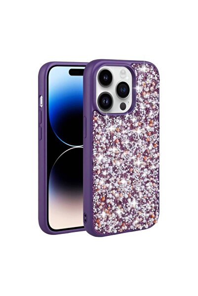 Rivor Apple iPhone 14 Pro Uyumlu Kılıf Kamera Çıkıntılı Parlak Taşlı Tasarım ...