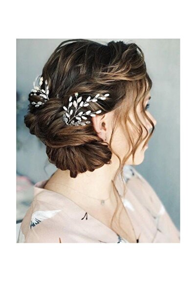 bba new trend 2 قطعة مشبك غصين مشبك الزفاف مشبك غصين مع اللؤلؤ 2 قطعة تاج الزفاف