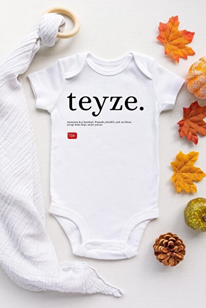 TUĞBABABY Unisex Bebek Beyaz Teyze Tdk Çıtçıtlı Kısa Kol Body Zıbın
