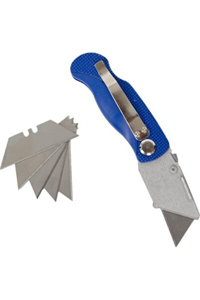 EGE ARGE Katlanır Maket Bıçağı 5 Yedekli Askılı Halı Pvc Karton Kesme