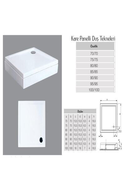 Genel Markalar Kare Panelli Duş Teknesi H:15-16cm