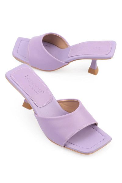 Capone Outfitters Dámské pantofle Capone Blunt Toe Single Strap přesýpací hodiny na podpatku