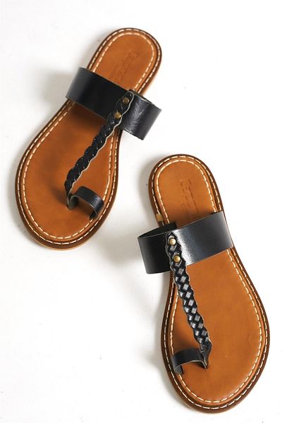 Capone Outfitters Capone Black Women's Leather Slippers