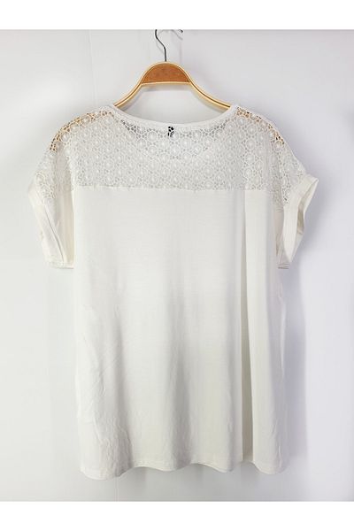 MERİCEY Women's White Plus Size T-Shirt