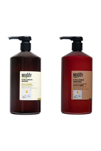 Muddy 1000 ml B-tox&Keratın Shampoo - Conditioner Cream Repairing for Extremely Damaged Hair