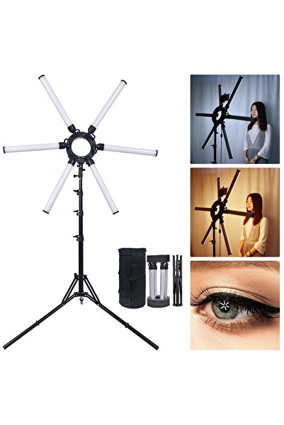 EN SİGA Mega Max Fotoğrafçılık Led Halka Işık 120 W Multimedya Video Lambası Tripodlu Telefon Kamera Youtube