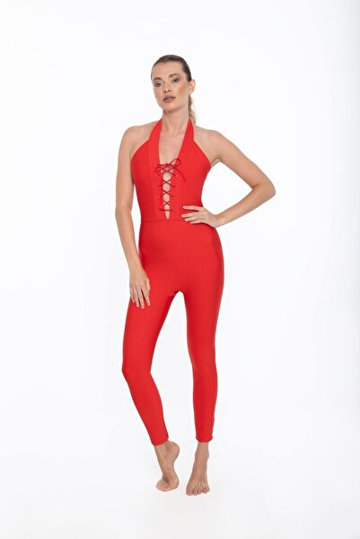 ESMERALDA'S LEGGINGS Kadın Lucia Kırmızı Tayt - Tulum