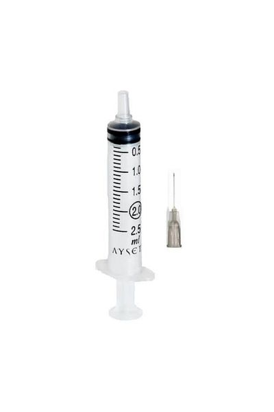 Ayset - 2 مل 3 قطع 27 جرام 0.40 × 40 ملم حاقن قصير للأسنان - 50 قطعة