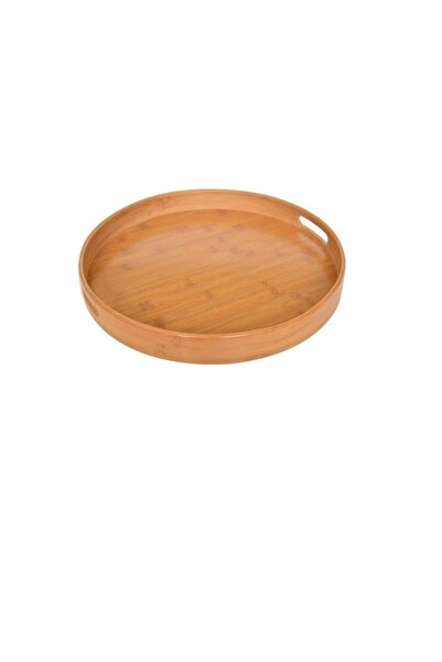 İly Bamboo Round Tray - Tea Tray - Serving Tray 35 cm