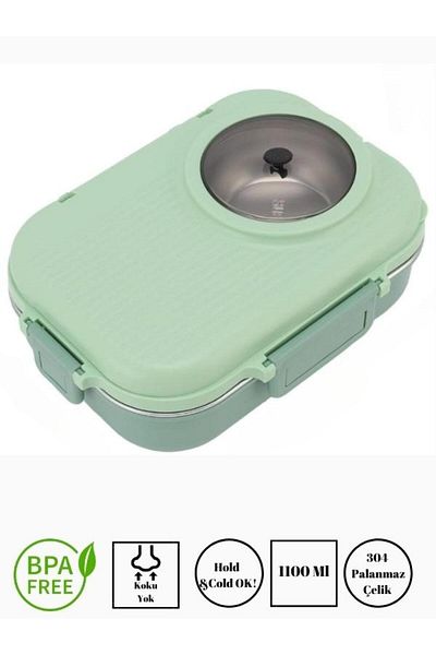 Vagonlife Lattice Design Food Box with Soup Bowl - 1100 ml for the Future