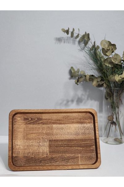 HBS Art Design HBS ART DESIGN Wooden Presentation Tray Coffee Presentation with Oil Pot 20 X 30 CM
