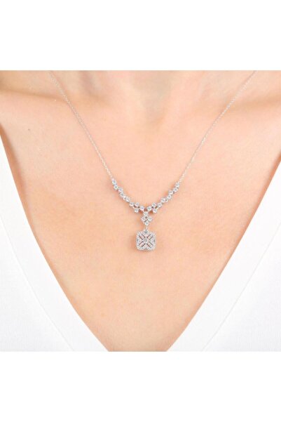 Mia Vento Pırlanta Montür Baget Esintisi Gümüş Kolye