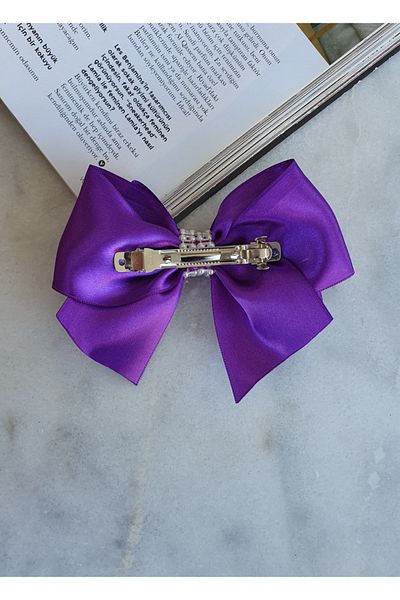 kalben accessories Agrafă de păr cu fundă cu perle din satin pentru femei, agrafă pentru femei, agrafă de păr, agrafă de păr, agrafă de păr de design