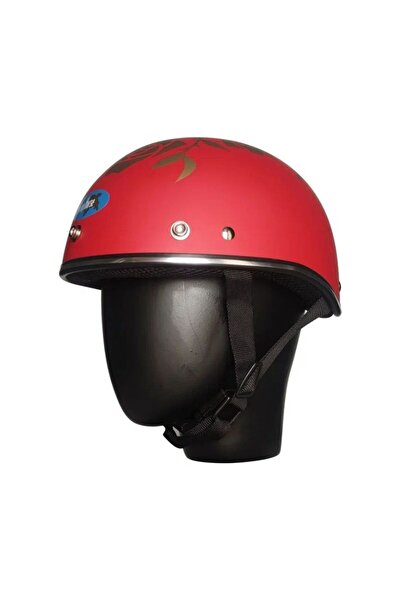 MOTOANL Motosiklet Kaskı Abs Materıal Yarım Chopper Model Kask Vespa Scooter Mat Rose