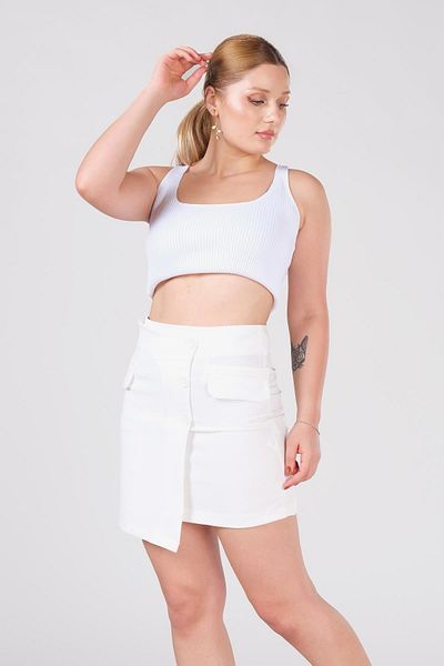 Giyim Dünyası Women's Pocket Detailed Skirt Ecru