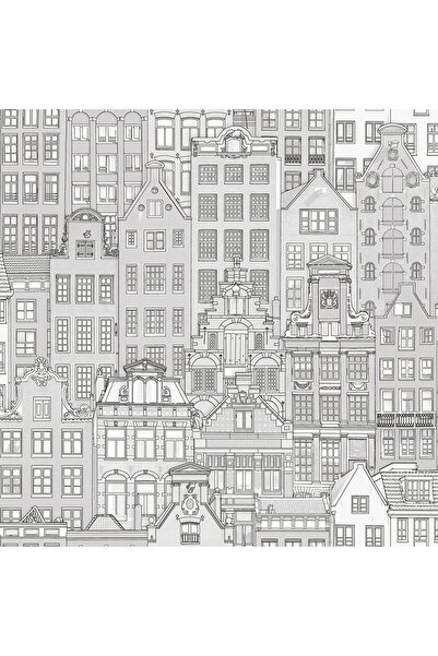 Adawall Roka 23115-1 Şehir Desenli Düz Sade Duvar Kağıdı