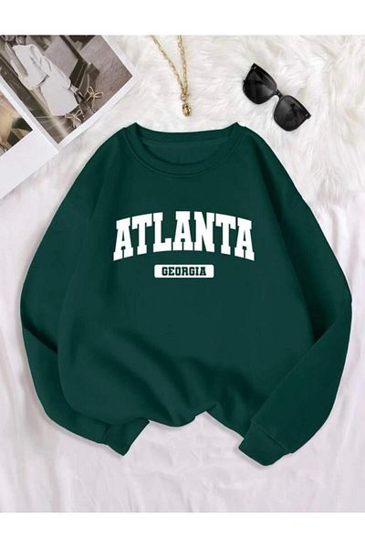 MOONBULL Φούτερ Unisex Green Atlanta με στάμπα