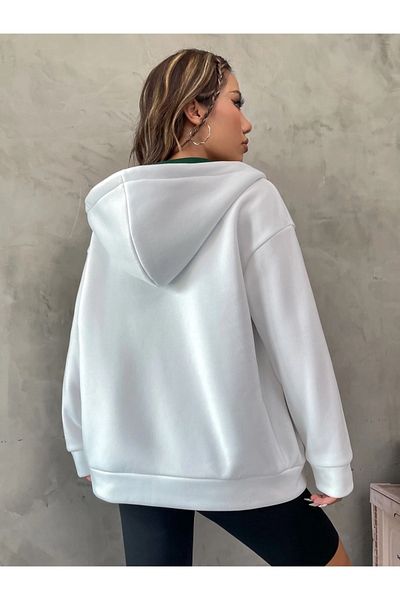 Machetta Ζακέτα / μπουφάν Unisex Λευκό Χρώμα με φερμουάρ Green Brooklyn Printed 3 Thread Fleece