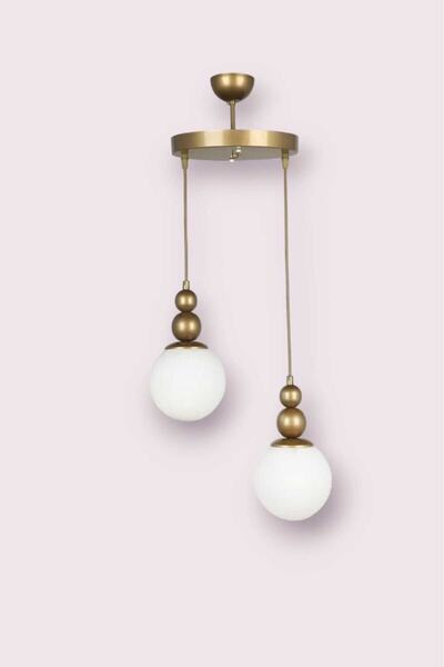 BSA LIGHTING BİLLUR ثريا حديثة مكونة من قطعتين مطلية باللون الأبيض (زجاج أبيض)
