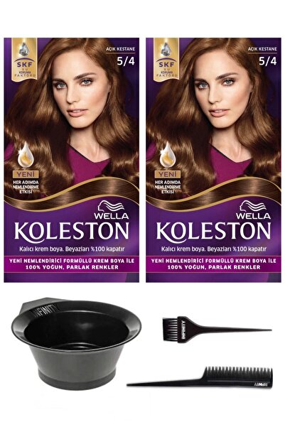 wella koleston 2’li Koleston 5/4 Kit Boya Açık Kestane Ve Saç Boyama Seti