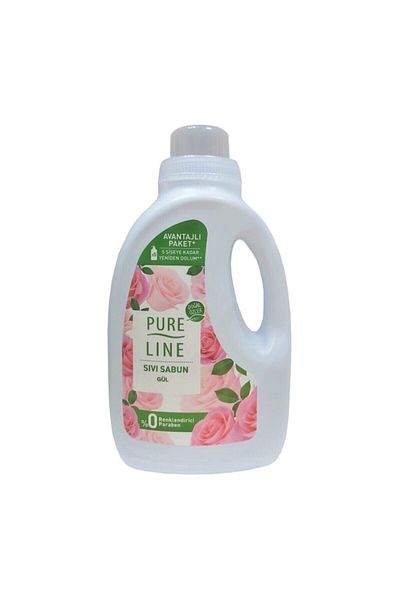 Pure Line صابون الورد السائل 1400 مل لا يحتوي على البارابين.