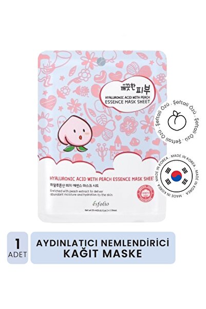 Esfolio Hyalüronik Asit Ve Şeftali Ile Nemlendirici Kağıt Maske Mask