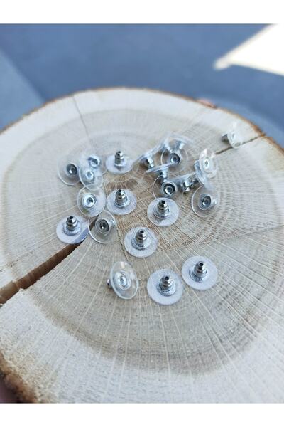 FlowerAksesuar 50 buc dopuri de cercei din nichel - spate, piston și suport dopuri de cercei din plastic