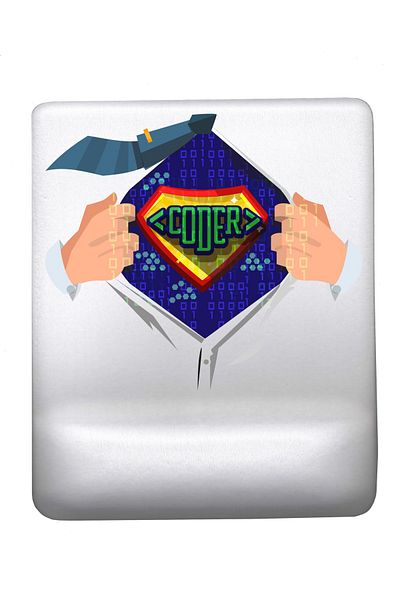 Relavant Coderman Mousepad με υποστήριξη καρπού 18x23 cm Soft Touch Προσαρμοσμένο σχέδιο Mousepad