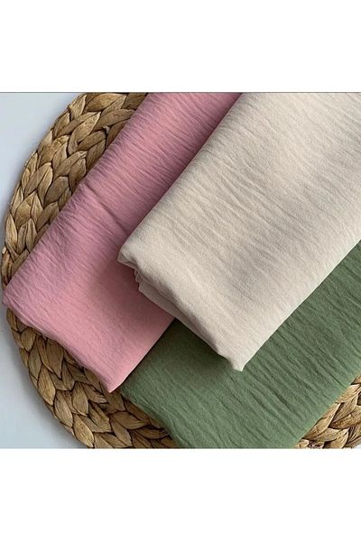 feronis Hijab Γυναικείο Βαμβακερό Σετ Μοντέλο Cazz Shawl 3 τεμαχίων _ Χακί - Πούδρα - Εκρού