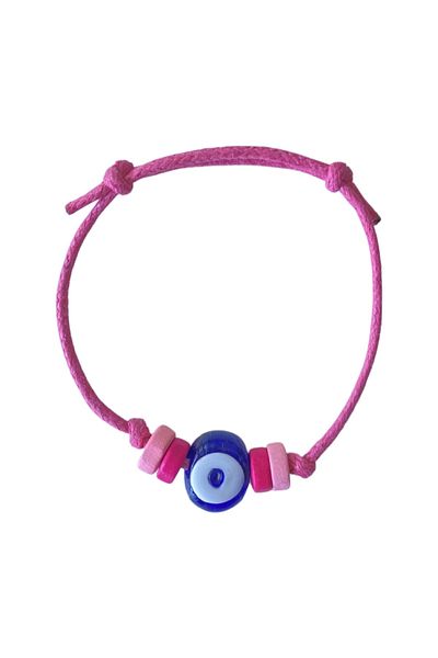 TAKI BY EKİN DARK BLUE GLASS EVIL EYE BEADED, WOODEN BEADED BABY/ CHILDREN/ ADULT BRACELET
