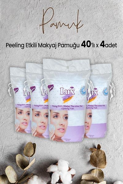 LUX Peeling Effect Makeup Cotton 40pcs x 4 Pieces