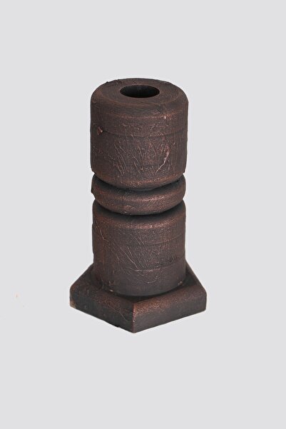 Yapay Çiçek Deposu مزهرية لوكس خشبية صغيرة جافة لون أسود-برونزي انتيك 15 سم