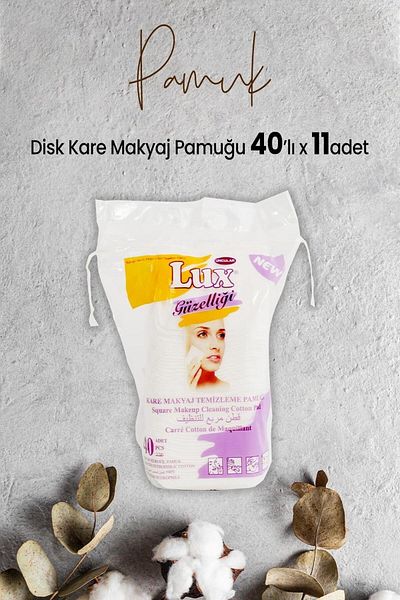LUX Disc Square Makeup Cotton 40pcs x 11 Pieces