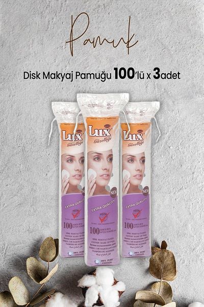 LUX Disc Makeup Cotton 100pcs x 3 Pieces