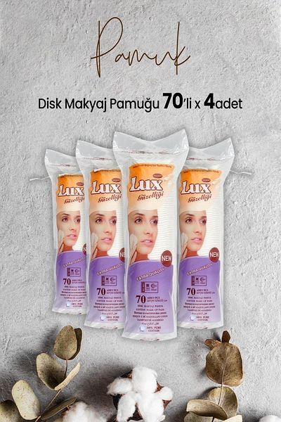 LUX Disc Makeup Cotton 70pcs x 4 Pieces