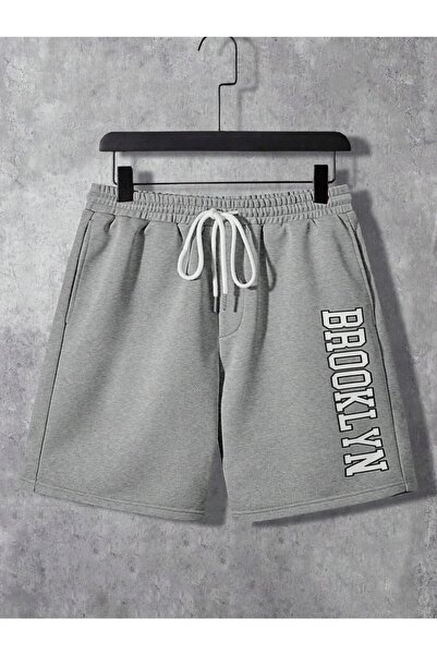 Keywest Brooklyn Vertical Printed Summer Oversize Combed Cotton T-Shirt Shorts Set