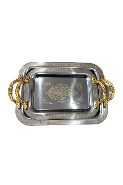 Remetta 2li LÜX ÇELİK ÇAY TEPSİ