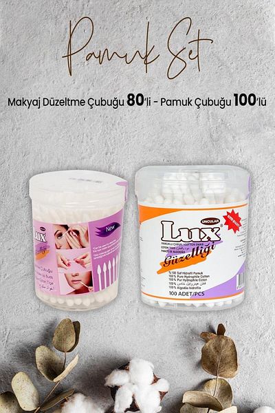 LUX Makeup Trimming Sticks 80 pcs and Cotton Swab 100 pcs