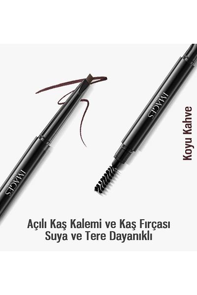 ZOZU Images Series - Two Prong Angled Eyebrow Pencil and Brush 0.4Gr Dark Coffee 3 Pcs