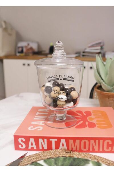 The Mia Ayaklı Cam Saklama Kabı Konik 21 cm